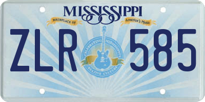 MS license plate ZLR585