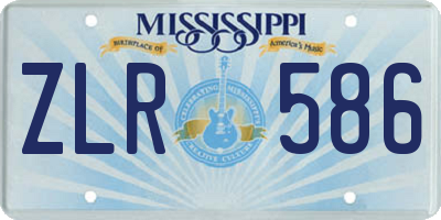 MS license plate ZLR586
