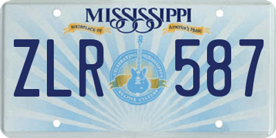 MS license plate ZLR587