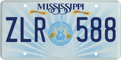 MS license plate ZLR588