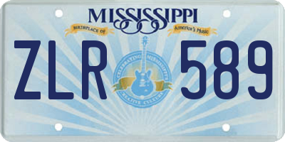 MS license plate ZLR589