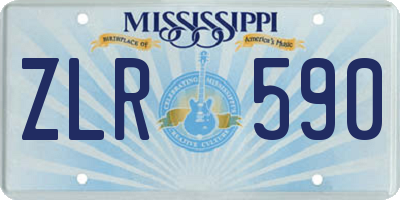 MS license plate ZLR590