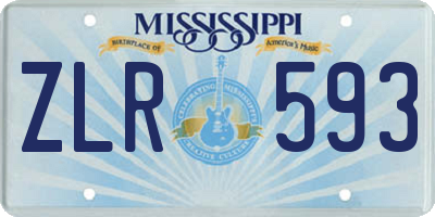 MS license plate ZLR593