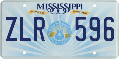 MS license plate ZLR596