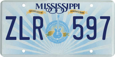 MS license plate ZLR597