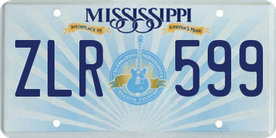 MS license plate ZLR599
