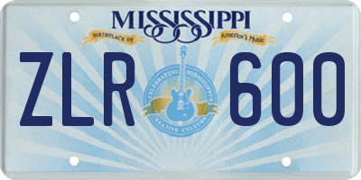 MS license plate ZLR600