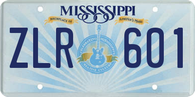 MS license plate ZLR601