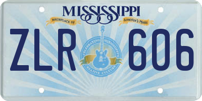 MS license plate ZLR606