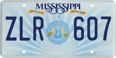 MS license plate ZLR607