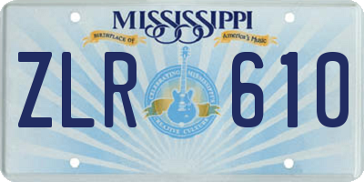 MS license plate ZLR610