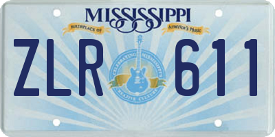 MS license plate ZLR611