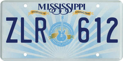 MS license plate ZLR612