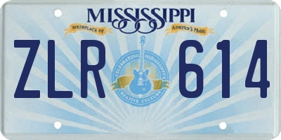 MS license plate ZLR614