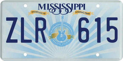 MS license plate ZLR615