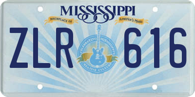 MS license plate ZLR616
