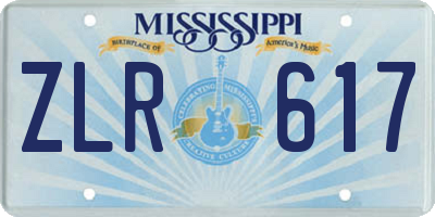 MS license plate ZLR617