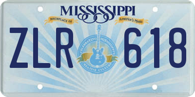MS license plate ZLR618