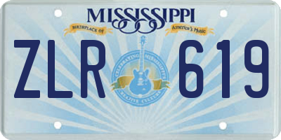 MS license plate ZLR619