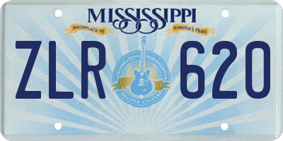 MS license plate ZLR620