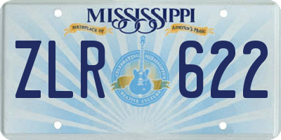 MS license plate ZLR622