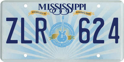 MS license plate ZLR624