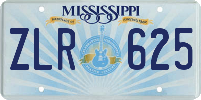 MS license plate ZLR625