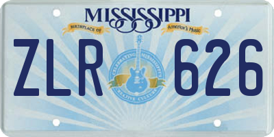 MS license plate ZLR626