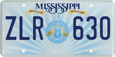 MS license plate ZLR630