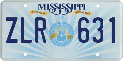 MS license plate ZLR631