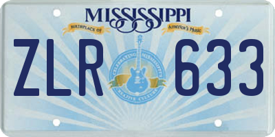 MS license plate ZLR633