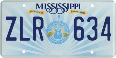 MS license plate ZLR634