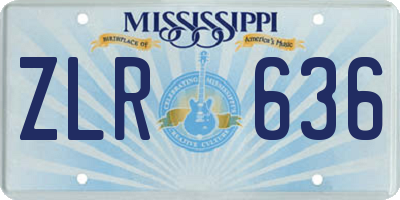 MS license plate ZLR636