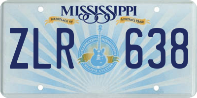 MS license plate ZLR638