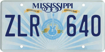 MS license plate ZLR640