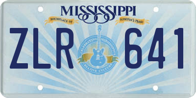 MS license plate ZLR641