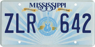 MS license plate ZLR642