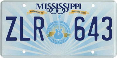 MS license plate ZLR643