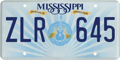 MS license plate ZLR645