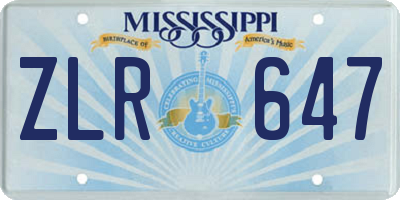 MS license plate ZLR647