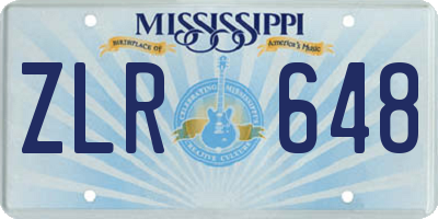MS license plate ZLR648