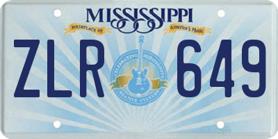 MS license plate ZLR649