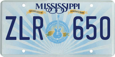 MS license plate ZLR650