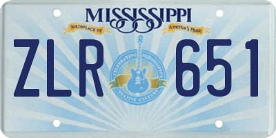 MS license plate ZLR651