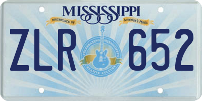 MS license plate ZLR652