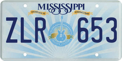 MS license plate ZLR653
