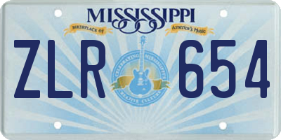 MS license plate ZLR654