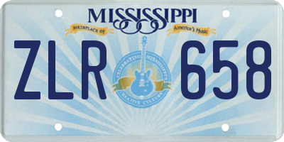 MS license plate ZLR658