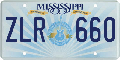 MS license plate ZLR660