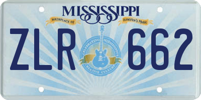 MS license plate ZLR662